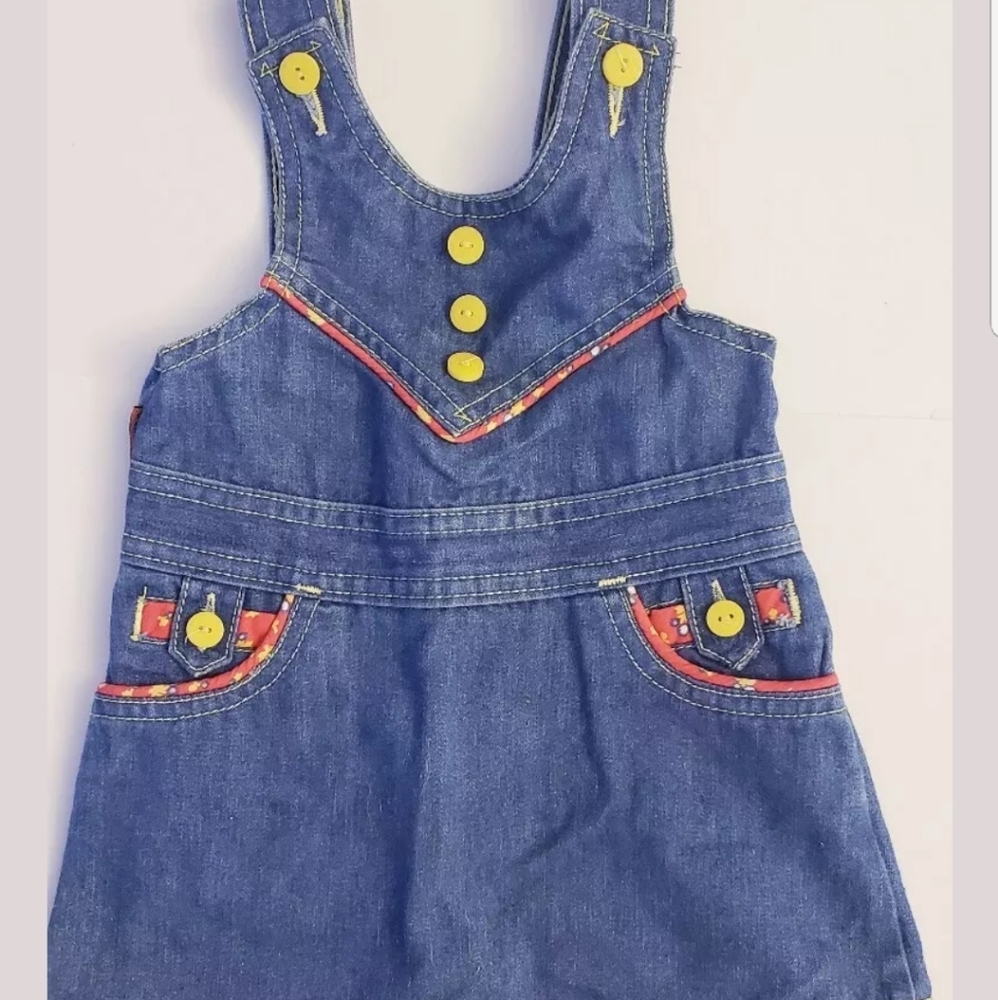 VTG Sanforized Girl's Denim Dress Calabash 2T